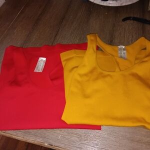 Womens Suze Large, Colorful Red and Yellow Tank Tops for Women
